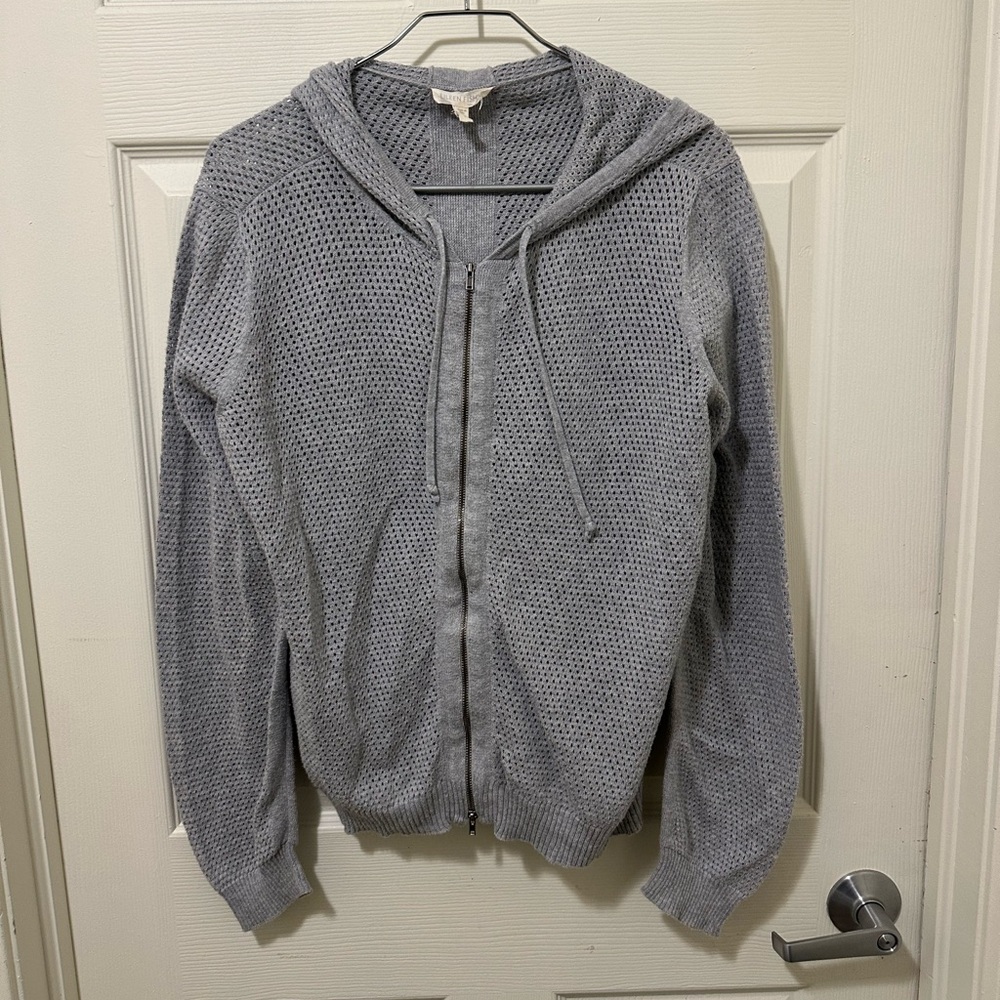 EILEEN FISHER Light Gray Jacket with hood.